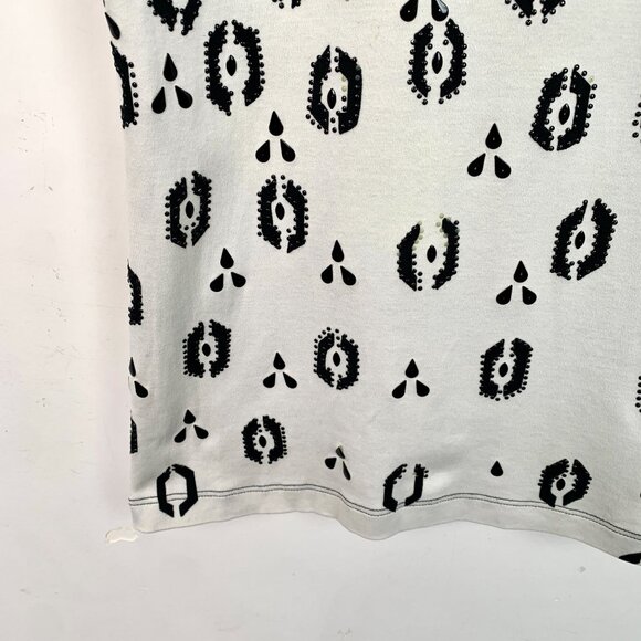 Louis Vuitton Womens Black & White Graphic Print Short Sleeve T-Shirt Size Large - Picture 4 of 8